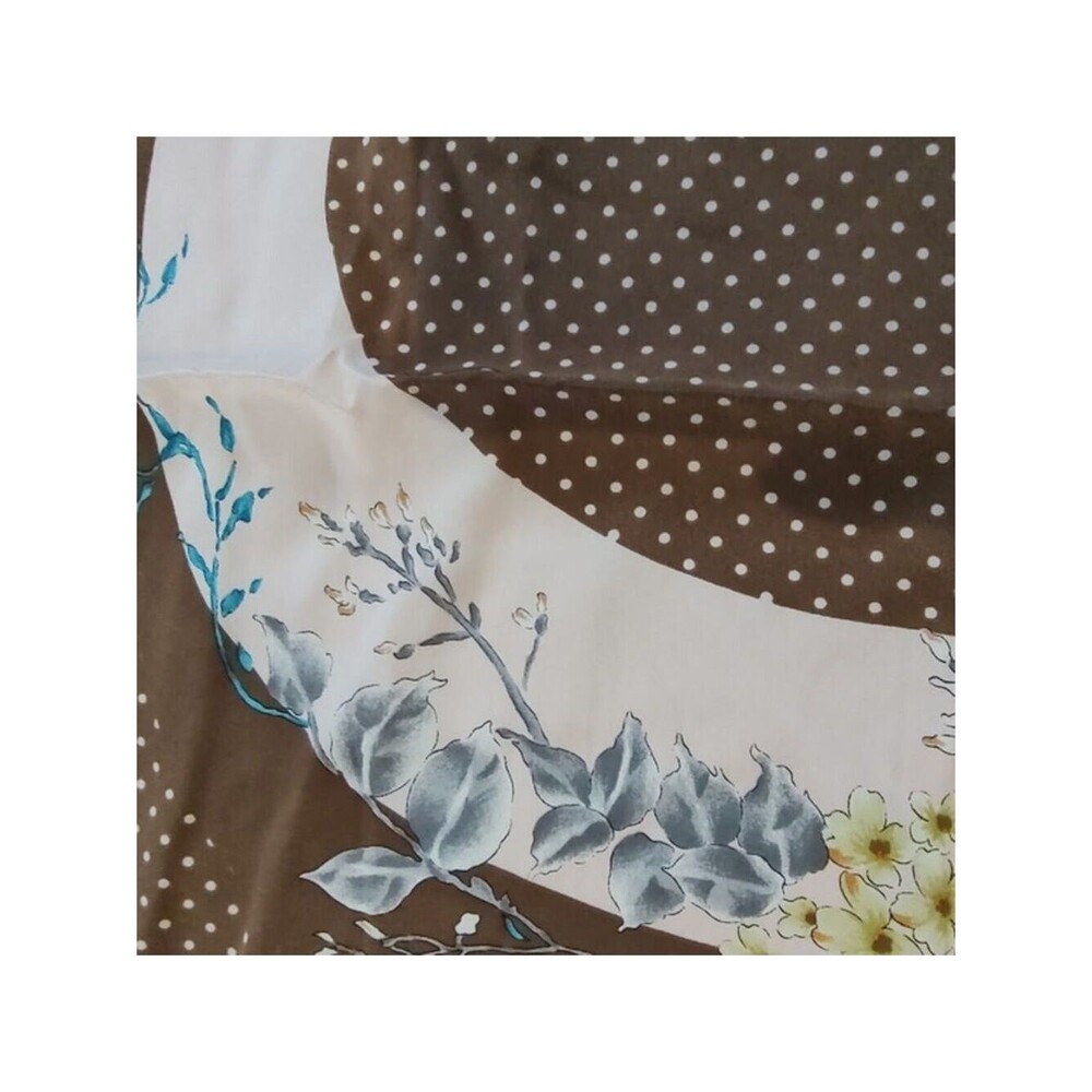 Christian Dior vintage silk floral "C" polka dot scarf large 33" EUC - Picture 9 of 10